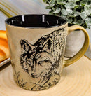 Ebros Wildlife Prowling Alpha Wolf Coffee Mug 16oz Ceramic Cup Glazed Stoneware