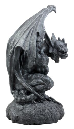 Ebros Warden Large Cathedral Guardian Crouching Winged Gargoyle Statue 12.5"H