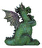 Fantasy Whimsical Adorable Cheering Green Dinosaur Dragon Collectible Figurine