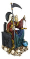 Large Rainbow Robe Santa Muerte Holy Death With Seven Powers Sitting 21"H Statue