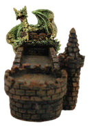 Green Dragon Perching On Castle Parapet Allure Roof Incense Burner Figurine