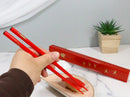 Ebros Classy Crane Bird Lacquered Chopstick Set With Travel Storage Case Chopsticks