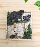 Ebros Set of 2 Pine Trees Bear Electrical Wall Cover Plate Double Toggle Switch