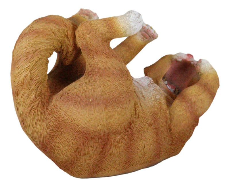 Tipsy Thirsty Feline Drinking Orange Tabby Kitty Cat Wine Bottle Holder Figurine
