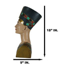 Large Ancient Egyptian Queen Nefertiti Bust Statue 18"H Classical Egypt Decor