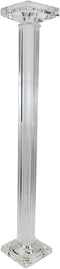 Ebros Contemporary Crystal Glass Pillar Column Candle Holder Candlestick Candleholder Decor Figurine for Mantelpiece Countertop Table Master Bedroom Living Room Accent (23" High)