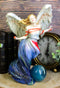 Ebros Written in the Wind Sheila Wolk Angel Statue 10.25"H Celestial Angel With Moon