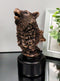 Rustic Woodlands Howling Alpha Wolf Head Bust Bronzed Resin Figurine With Base