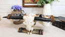 Rustic Western Steer Bull Cow Skull Decorative 4 Votives Candle Holder Figurine