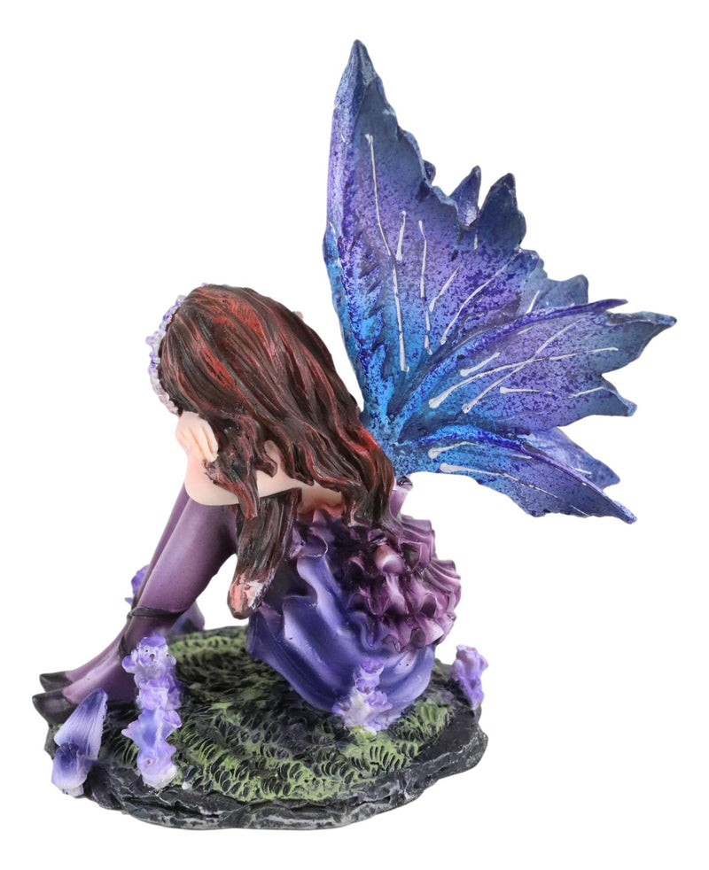 Ebros Sleeping Meadow Lavender Girl Fairy Garden Statue Lazy Summer Day Napping Fairy