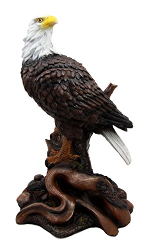 Ebros Wildlife Patriotic Bald Eagle On Tree Branch Statue 10.25" Tall Figurine Decor