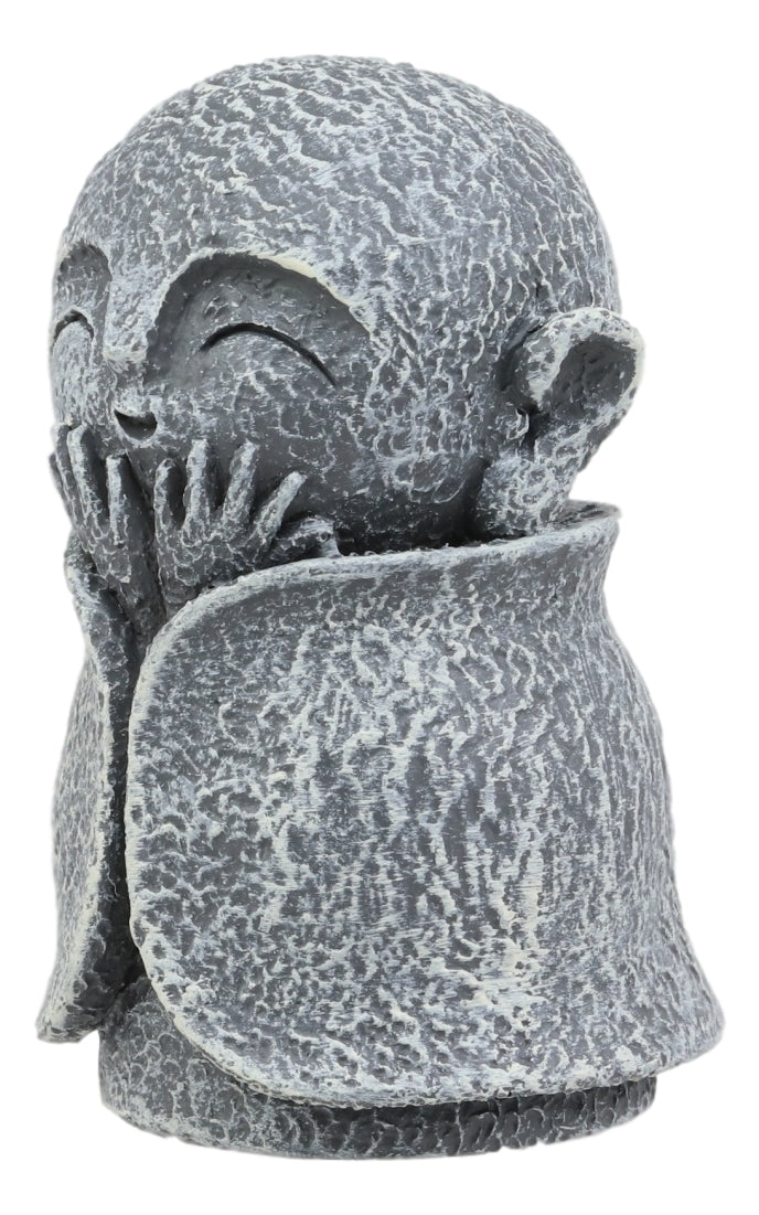 Ebros Japanese Happy Joyful Elated Jizo Monk Miniature Statue 3" Tall - Ebros Gift