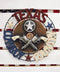 18" Wide Vintage Rustic Texas Cowboy Country 2 Pistols Metal Circle Wall Decor