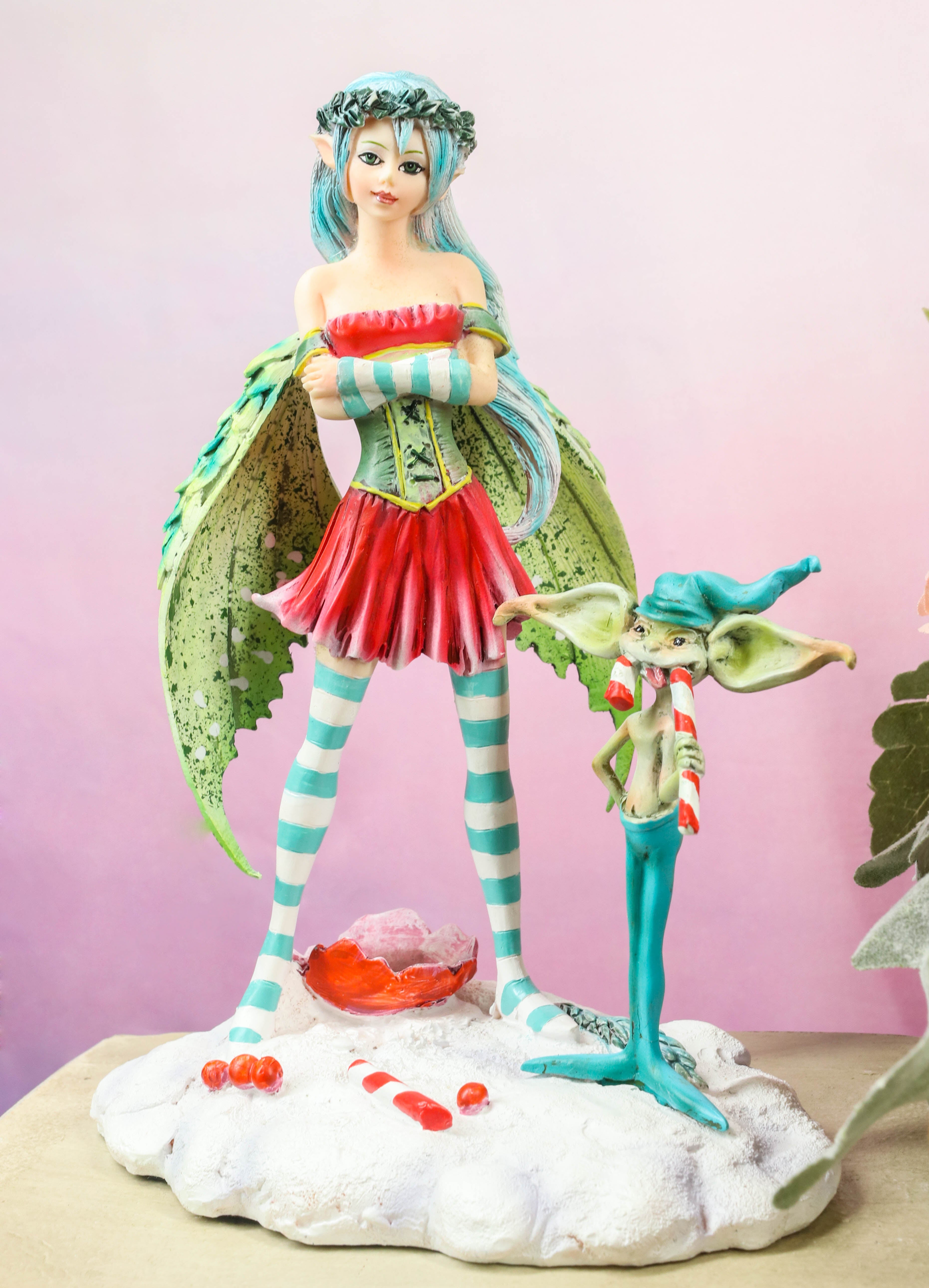 GREENIE & ELFIE クリィミーマミ Amy Brown Christmas Fairy And Candy Cane Gremlin Naughty List