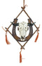 Rustic Western Bison Bull Skull Horseshoe W/ Branchwood Frame Wall Decor Plaque