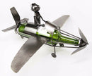 Leisure One Pilot Airplane Hand Made Metal Wine Bottle Holder Caddy Figurine