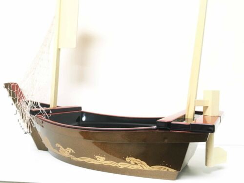 Ebros Japanese Traditional Omakase Sushi Fishing Boat Large 27" Long Serving Plate