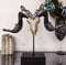Ornate Crystal Gems Silver Bolted Bighorn Sheep Ram Skull Desktop Or Wall Plaque