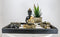 Meditating Gold Robe Buddha Zen Garden Kit With Lotus Candle Holders Sand Rake