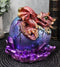 Ebros Red Dragon Wyrmling Nestling In Purple Egg With LED Night Light Figurine