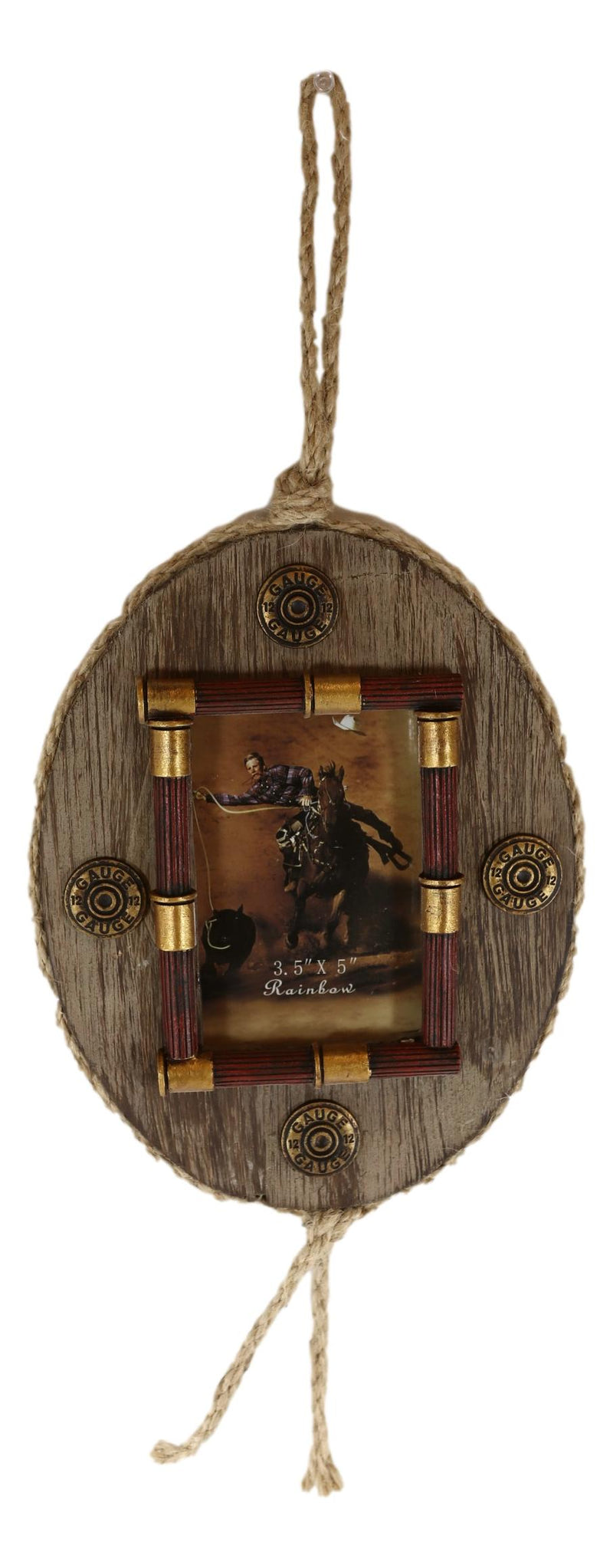 Western 12 Gauge Shotgun Shells Red Gold Tone Bullets Wall Picture Frame Decor