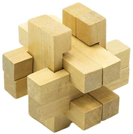Ebros Frank Lloyd Wright Square Hidden Rattle 3D Block Mini Puzzle 3" Height