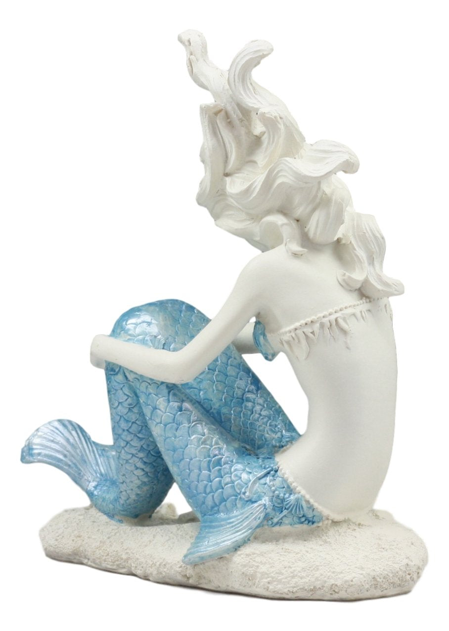 Ebros Lovesick Mermaid Sitting On Ocean Floor Statue 6.5" Tall Mermaid Figurine