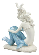 Ebros Lovesick Mermaid Sitting On Ocean Floor Statue 6.5" Tall Mermaid Figurine
