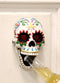 Ebros Day of The Dead White Floral Sugar Skull Wall Mounted Bottle Opener
