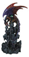 Red Behemoth Dragon Protecting Castle With Precious Gemstone Figurine 12.5"H