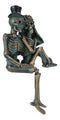 Love Never Dies Skeleton Couple Bride and Groom Sitting Shelf Sitter Figurine