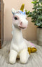 Ebros Pastel Colors Majestic Rainbow Mane Unicorn Mare Horse with Golden Horn