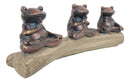 Zen Feng Shui Koan Of The Frog Meditating Buddha Yoga Frogs Trio On Log Statue