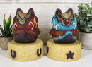 Set Of 2 Turquoise And Maroon Western Cowboy Pair of Boots Mini LED Night Lights