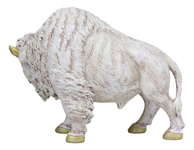 Ebros Gift Native American Sacred White Bison Buffalo Decorative Resin Figurine 8.75" Long