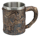 Ebros Zebra Horse With Foal Coffee Mug Textured With Rustic Tree Bark Design