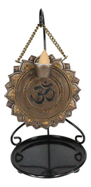 Ebros Buddhism Mandala Ohm Symbol Medallion Disk Backflow Incense Cone Holder Burner