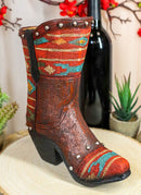 Rustic Western Cowboy Aztec Patterns Boot Flower Vase Planter Figurine Decor