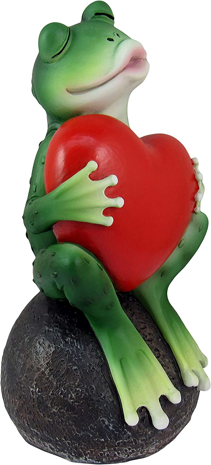 Ebros Prince Charming Awaits Kissing Frog with Red Heart Collectible 6" Figurine
