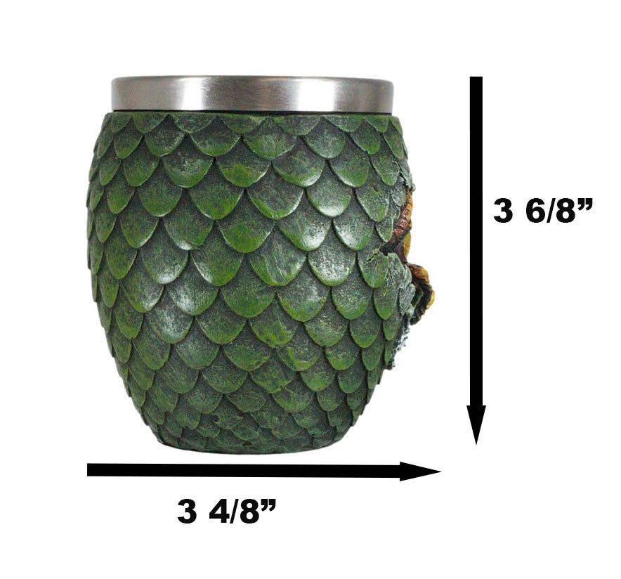 Green Khaleesi's Dragon Scale Egg With Hatching Wyrmling Small Cup Shot Glass