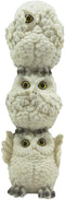 Ebros Stacked See Hear Speak No Evil Wise Acrobatic Fat Owls Figurine (White)