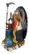 Ebros LED Light Seated 7 Powers Holy Death Santa Muerte Rainbow Tunic Figurine