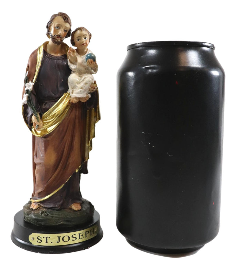 Ebros Catholic Divinity Saint Joseph Carrying Baby Jesus Figurine 5"H Holy Family
