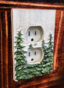 Rustic Evergreen Pine Trees Forest 2-Pack Double Receptacle Outlet Wall Plate