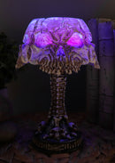 Ebros Day Of The Dead Ossuary Skull Faces Mini Multi Colored LED Table Lamp 7"H