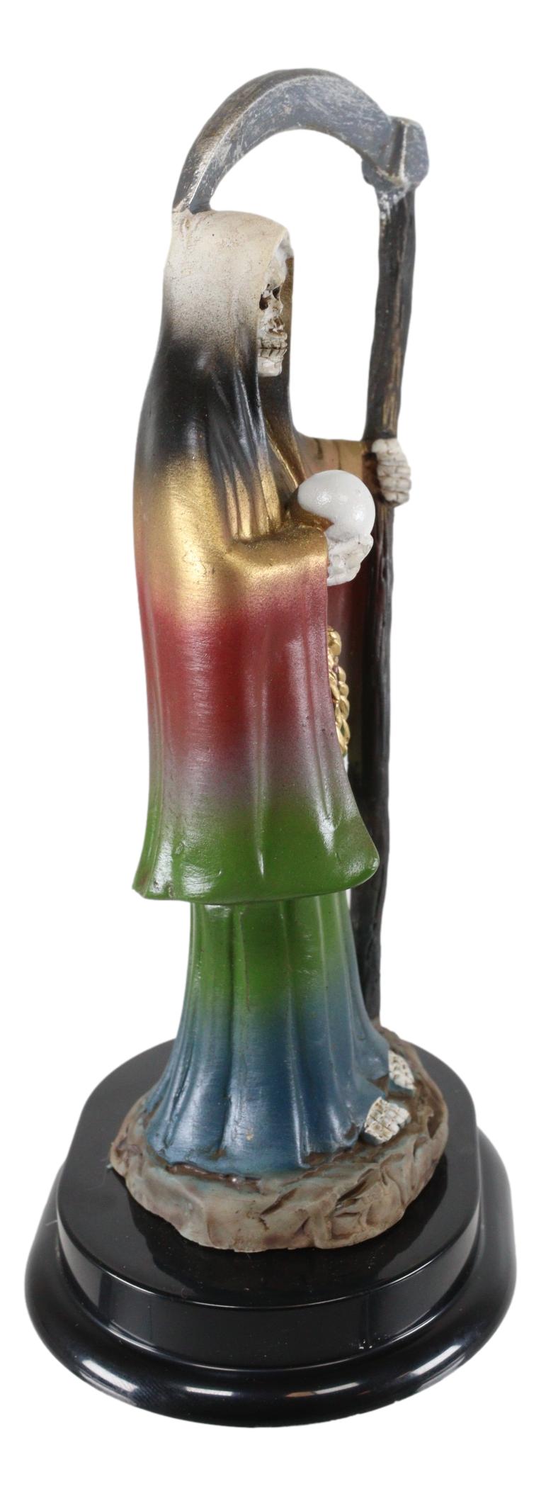 Ebros Gift 5.5"H Rainbow Santa Muerte With Scythe Protection Decorative Figurine - Ebros Gift