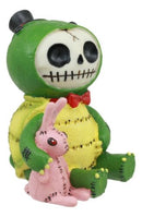 Furry Bones Figurine 3"H Scooter Turtle With Pink Bunny Rabbit Voodoo Skeleton