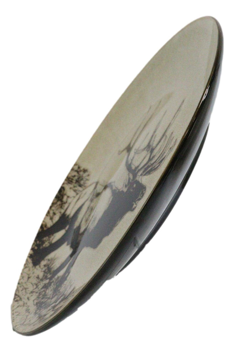 Ebros Forest Giant Emperor Bull Elk Large Round Dinner Plate Set of 2 10.75"D