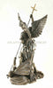 Ebros 12.25 Inch Saint Michel Killing a Demon Bronze Finish Statue Figurine - Ebros Gift