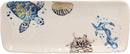 Ebros Blue & White Sea Turtle Ceramic Dinnerware (Rectangular Plate 13.75"L, 1)